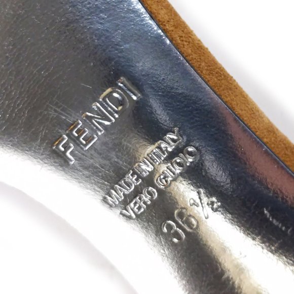 Vintage FENDI SHOES 36.5 Fur & Leather Ankle Wrap Sandal Size 6.5 - Picture 11 of 11